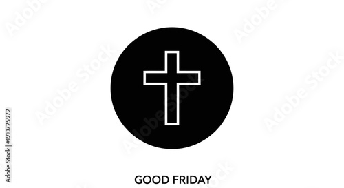 Christian Cross Symbol Good Friday Icon.