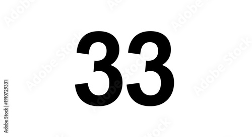 Large Black Number Thirty Three.