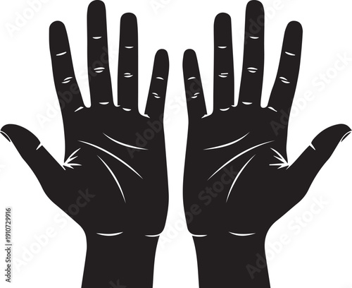 Open Hands Silhouette Vector Illustration for Prayer Hope Support and Community Helping Hand