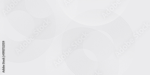 Abstract modern white background with circles and circular stripes. Vector illustration wide banner graphic design template for presentation, annual report, wallpaper, banner, background or cover.