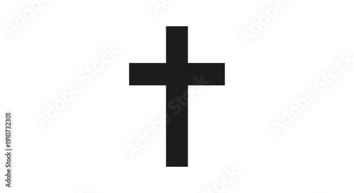 Simple Black Christian Cross Symbol.