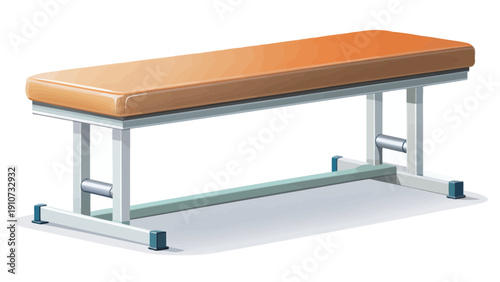 Flat Orange Fitness Bench for Workouts