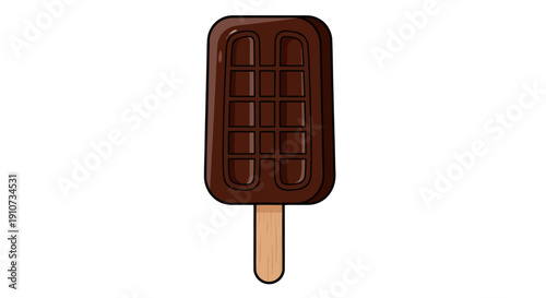 Delicious Chocolate Covered Ice Cream Bar on a Stick.