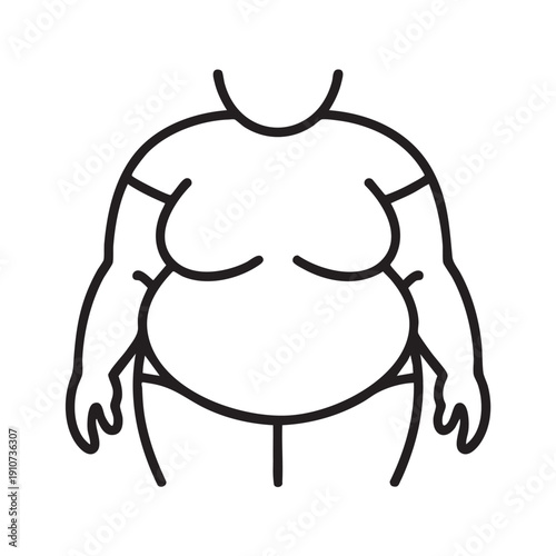 Simple line drawing of a pregnant woman's figure from a front viewpoint showcasing an illustration of a expectant mother with hands by her side in a minimalist style