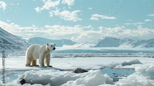 Wallpaper Mural Polar Bear Arctic Sea Ice Glaciers Snowy Mountains Torontodigital.ca