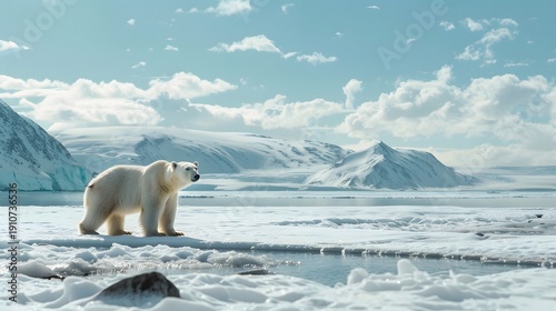 Wallpaper Mural Polar Bear Arctic Sea Ice Glaciers Snowy Mountains Torontodigital.ca