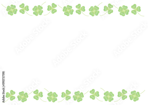 シンプルなクローバーの水彩風ラインフレーム