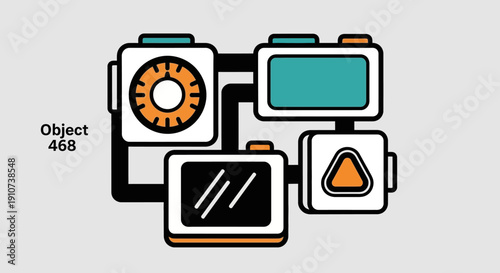 Electronic devices connected via wires in a complex network configuration viewed from above