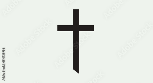 Black Christian Cross Symbol Religious Faith.