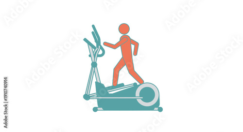 Person Using Elliptical Machine for Exercise and Fitness.