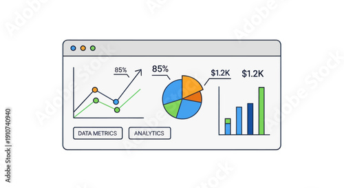 Web Browser Window Displaying Financial Data Analytics Charts and Graphs.