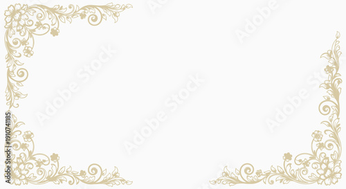 Elegant Floral Corner Frame with Ornate Swirls and Details.