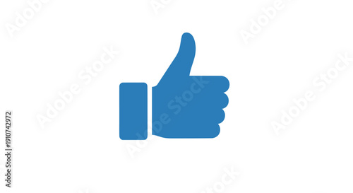 Blue Thumbs Up Icon Symbol of Approval and Agreement.