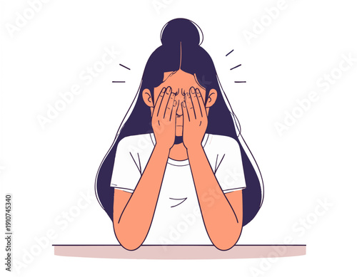 Flat vector illustration of a character showing disappointed