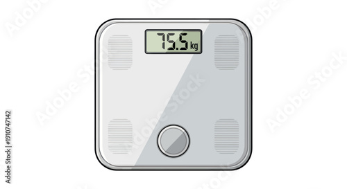 Digital Bathroom Scale Displaying Weight Measurement.