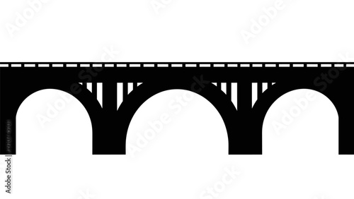 Black Silhouette of Railway Bridge Arches.