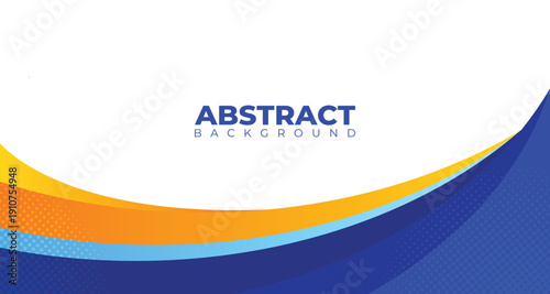 Abstract background with white blank text space and blue orange flowing wave. Banner, presentation for business and company.