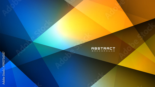 3D blue orange abstract background overlap layer on bright space with polygon effect decoration. Modern graphic design element cutout style concept for web banner, art, flyer, card, or brochure cover