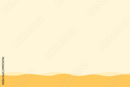 レモンイエローのシンプルな波のラインの背景フレーム素材