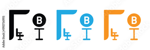 school bus png  icon. Vector illustration of bus stops icon in dark color and transparent background