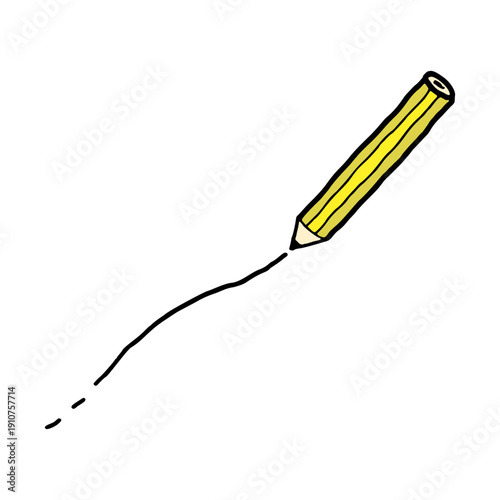 Hand drawn line art pencil icon vector　鉛筆で線を書いている手書きのイラスト