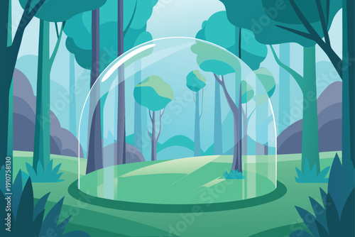 Serene Forest Glade With Crystal Trees