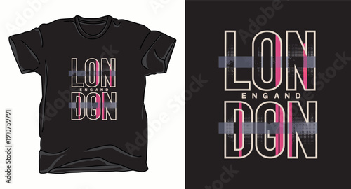 Graphic design t shirt london england typography vector illustration