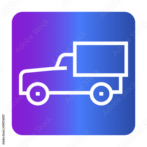 military truck black line icon. Vector isolated element.