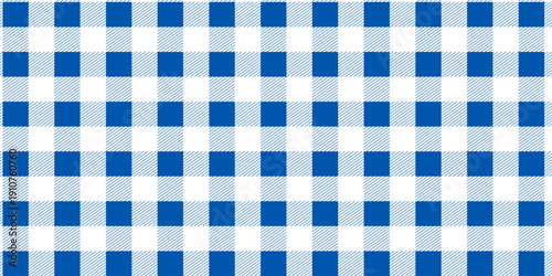A seamless gingham pattern set. Plain blue checkered and striped wallpaper for textiles, fabric designs, tablecloths, and clothing covers. Eps10