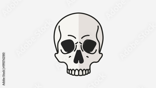 Human Skull Illustration Front View Simple Design.