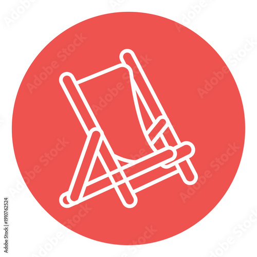 Deck Chair Vector Icon
