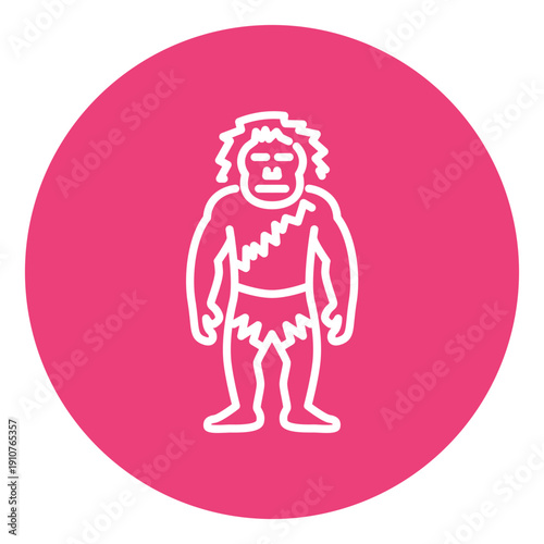 Neanderthal Man Vector Icon