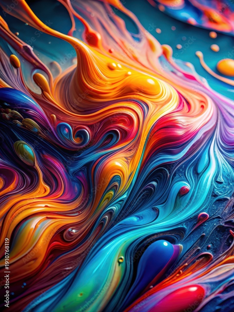 Obraz premium Vibrant liquid art flows in mesmerizing patterns of color and texture