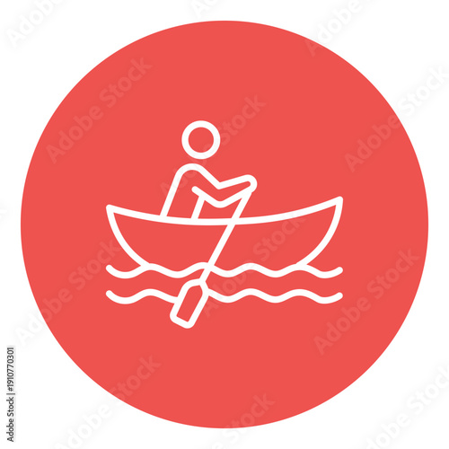 Rowing Boat Vector Icon