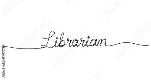 Elegant handwritten librarian script on white background. No editable strokes