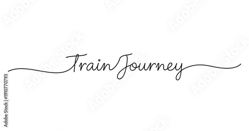 Elegant calligraphy of train journey script in black ink. No editable strokes