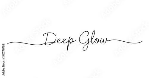Elegant handwritten script: deep glow text logo on white background. No editable strokes