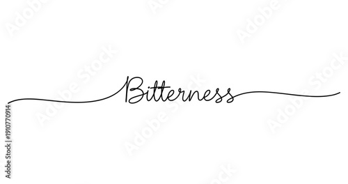 Elegant calligraphy of the word bitterness on a white background. No editable strokes