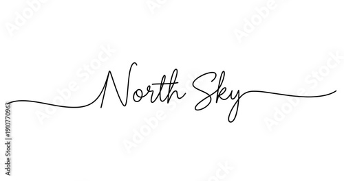Elegant handwritten north sky logo with flowing script. No editable strokes