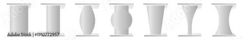 empty white podium collection. vector