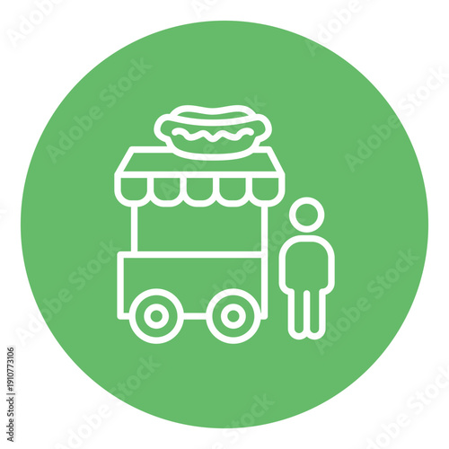 Hot Dog Stall Vector Icon