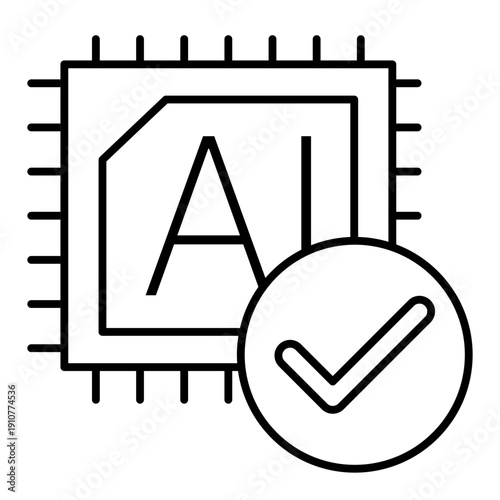 AI approved line icon with editable stroke
