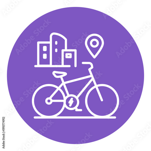 Electric Bike City Tours Vector Icon