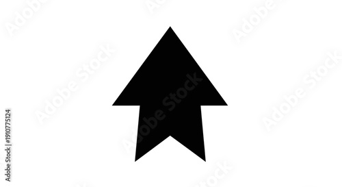 Black and white vector icon symbolizing progress and upward movement with a pointed tip and fletching