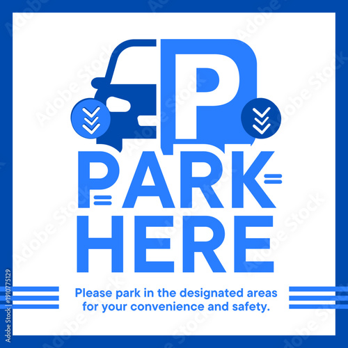 Parking Area Information Sign with P Symbol
