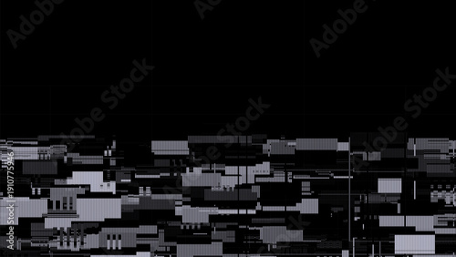 Vector abstract digital background. Blue matrix cyberspace with moving data. Technology cyber security futuristic space. Concept hacking, sorting and analysis big data. Binary code dots flow.