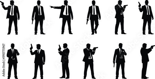 businessman, agent, silhouette, gun, security, bodyguard, secret, service, protection, professional, suit, weapon, defense, investigation, crime, safety, authority, enforcement, tactical, guard