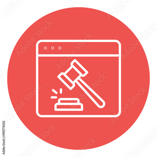 Auction Website Vector Icon