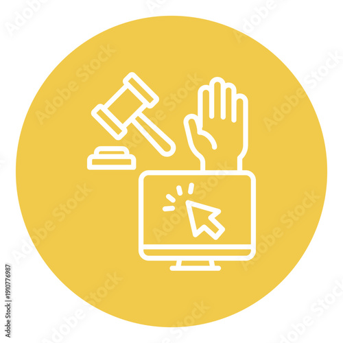 Online Bidding Vector Icon