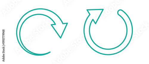 Minimal Refresh and Reload Arrow Icons – Circular Loop Rotation Symbols in Clean Black Line Style.